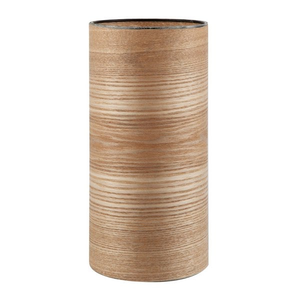 Bamboo Wood Effect Table Lamp with Black Birds and Trees Inner Lining Image 3