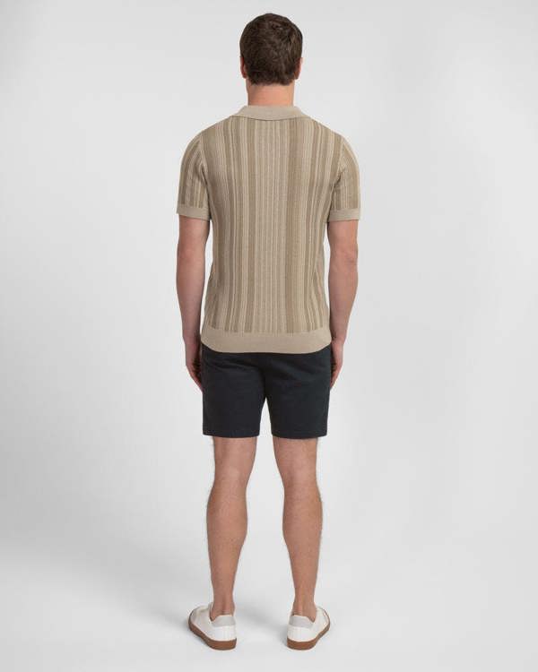 Steel & Jelly Epping - Stripe Knitted Polo Shirt