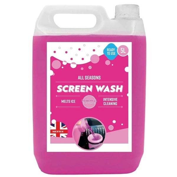 2 x 5L Pink Ready To Use All Season Windscreen Screen Wash Streak Free Finish