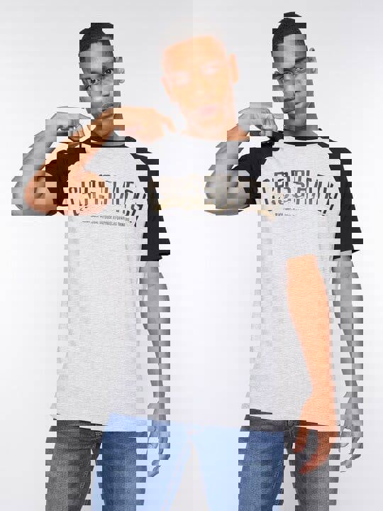 Crosshatch Plotmar T-Shirt Black/Light Grey Marl