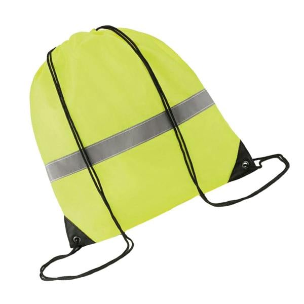 MidOcean Stripe Reflective Drawstring Bag - Neon Yellow - 