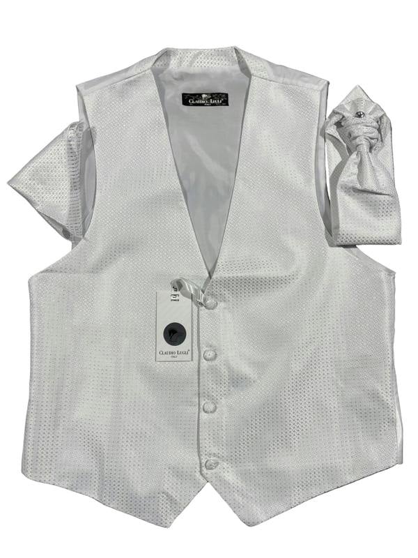 ELEGANT WAISTCOAT, CRAVAT AND HANDKERCHIEF SET - Claudio Lugli Shirts