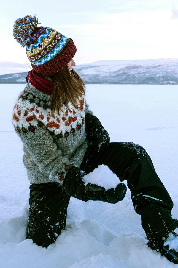 SuperBobble Fairisle Beanie Bobble Hat - Claret & Blue