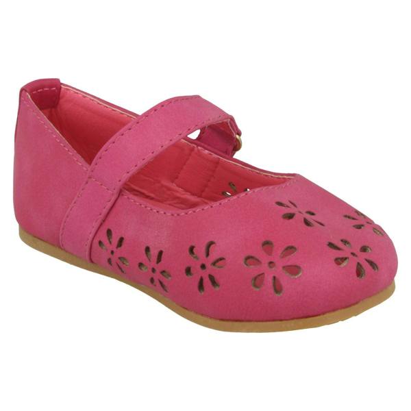Spot On Girls Spot On Flat Ballerina Shoes with Cut Out Flower Detail