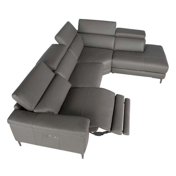 Angel Cerdá Relax corner sofa in dark grey leather 6111/6112