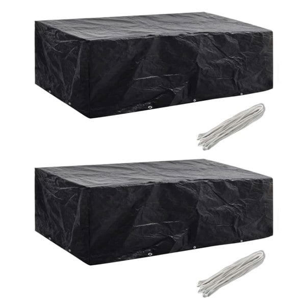 Berkfield Garden Furniture Covers 2pcs 8 Person Poly Rattan 300x140 cm