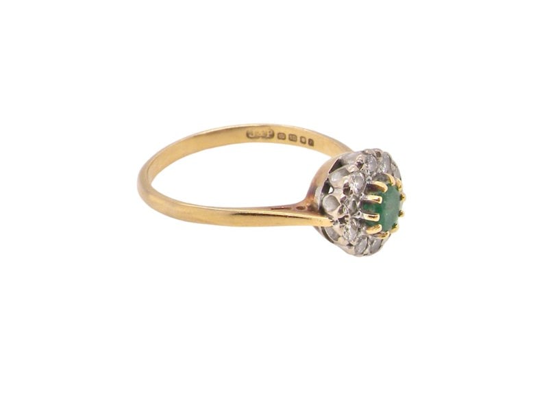 Vintage Tom A vintage Emerald and Diamond cluster ring