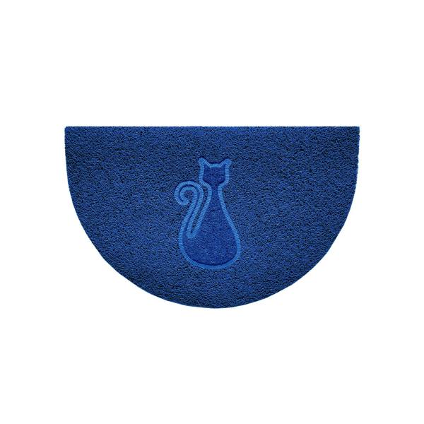 Nicoman Cat Embossed Halfmoon Indoor/Sheltered Outdoor Spaghetti Doormat
