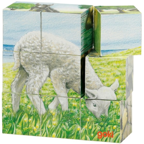 Goki Cube Puzzle - Farm Animals