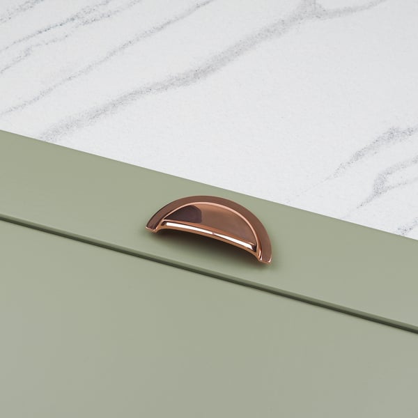 Handle & Home Rose Gold Copper Coordinating Tapered Handle, Cup Handle, and Coordinating Knob