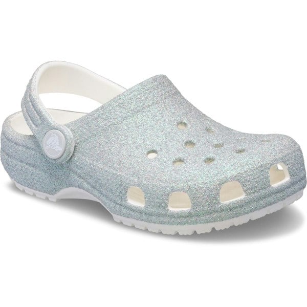Crocs Classic Glitter Clog Thermoplastic White Loafers