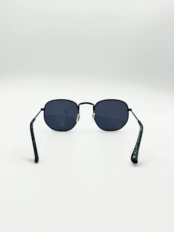 Hexagon Aviator Sunglasses in Black - svnx