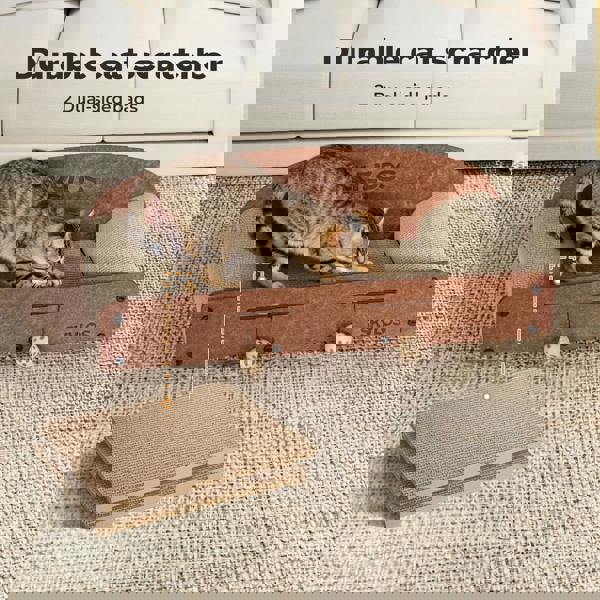 Skylos Cat Scratcher Scratching Board Corrugated Cardboard Scratch Bed 2 Balls