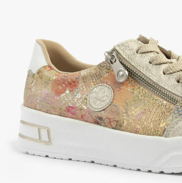 Rieker N8103-60 Womens Shoes - Beige Combination