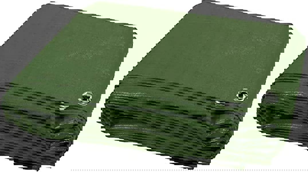 KAV Universal Premium Cover Tarpaulin Waterproof Heavy Duty Tarp with Eyelets Ground Sheet in Green for Garden Furniture, Pool, Car, Truck (10M x 12M)