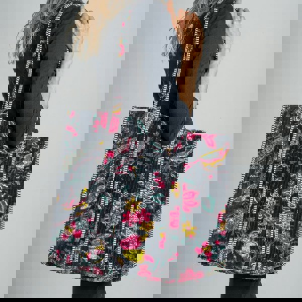 Earth Squared XL Printed Floral Velvet Tote Bag – 100% Cotton