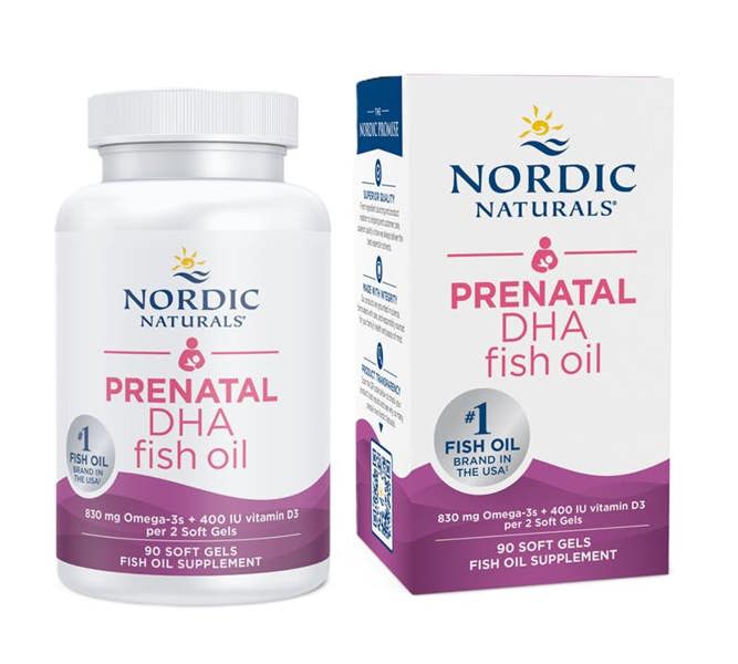Nordic Naturals Prenatal DHA, 830mg Omega-3 + 400 IU D3 Unflavored - 90 softgels