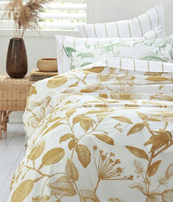 M.M Linen Botanical Duvet Set - Ochre