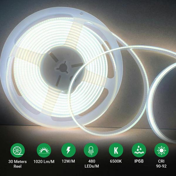 ENER-J 30 meters COB LED Strip Light 24V, 6000K, IP65