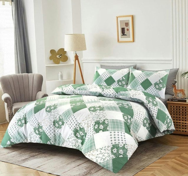 HomeSpace Direct Eloise Green Duvet Cover Set