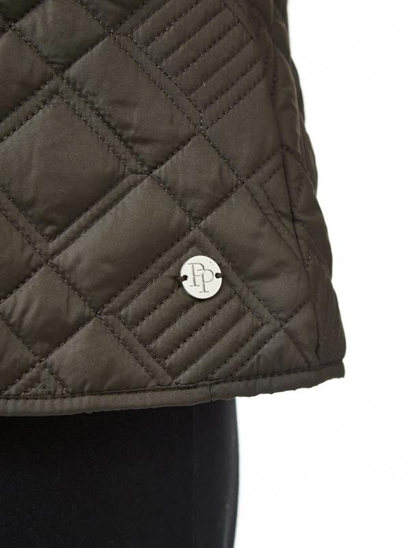 PennyPlain Diamond Quilt Gilet - Pine