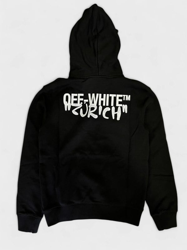 Off-White Zurich Slim Spray Hoodie Black White