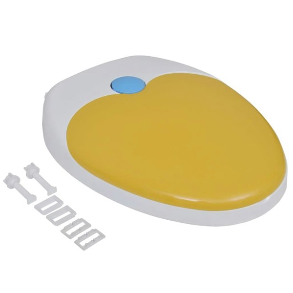 Berkfield White & Yellow Soft-close Toilet Seat Adults/Children