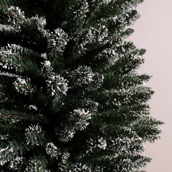 Samuel Alexander 6.5ft (2m) Pencil Style Slim Snow Tipped Artificial Christmas Tree in Green