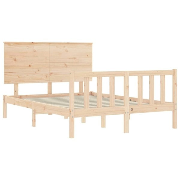 Berkfield Bed Frame with Headboard 140x200 cm Solid Wood