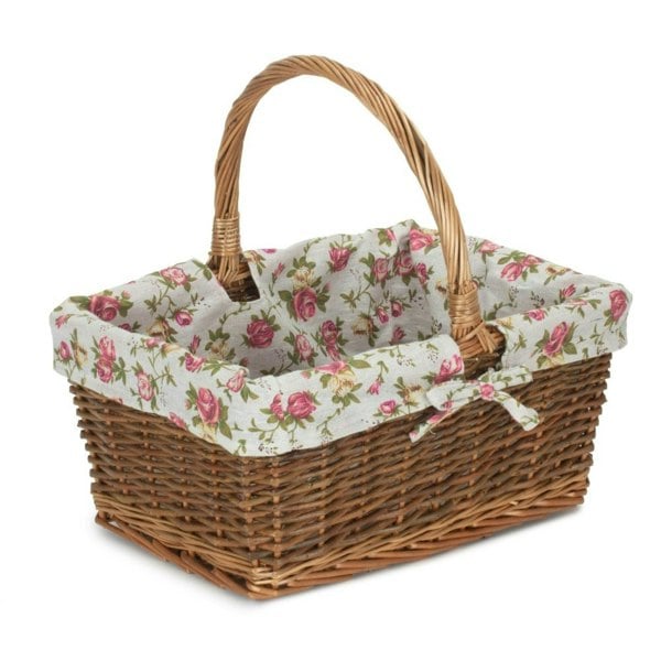 Rectangular Unpeeled Willow Shopping Basket