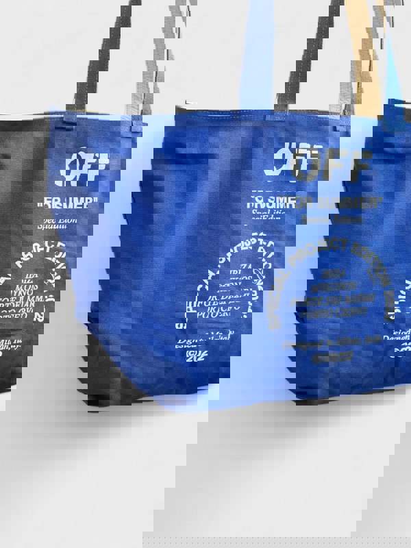 Off-White Reversible Tote Bag Beige Blue