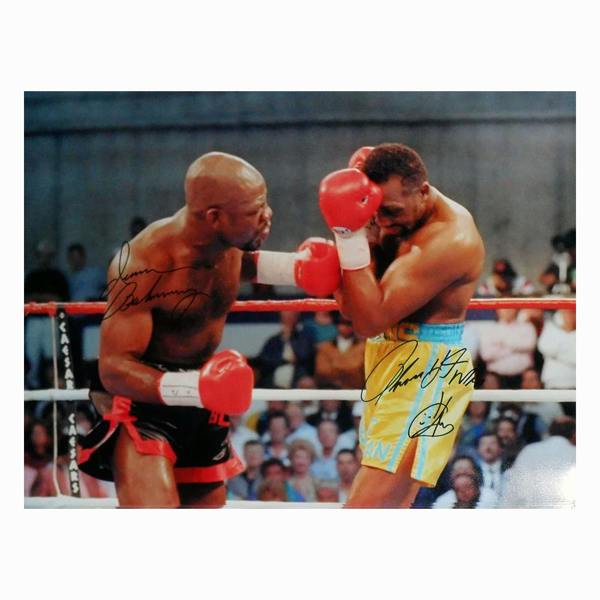 Thomas Hearns & Iran Barkley signed 16x12 photo — Unframed