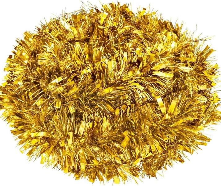 Gold Christmas Tinsel Range - 2m Thick Shiny Trim and Pack Sizes for Home Decorating image 1