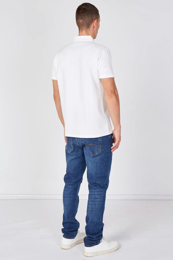 Textured Short Sleeve Polo Shirt