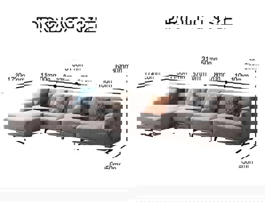 Cannes Four Seater Corner Sofa-Sofas-Weilai Concept-Weilai Concept