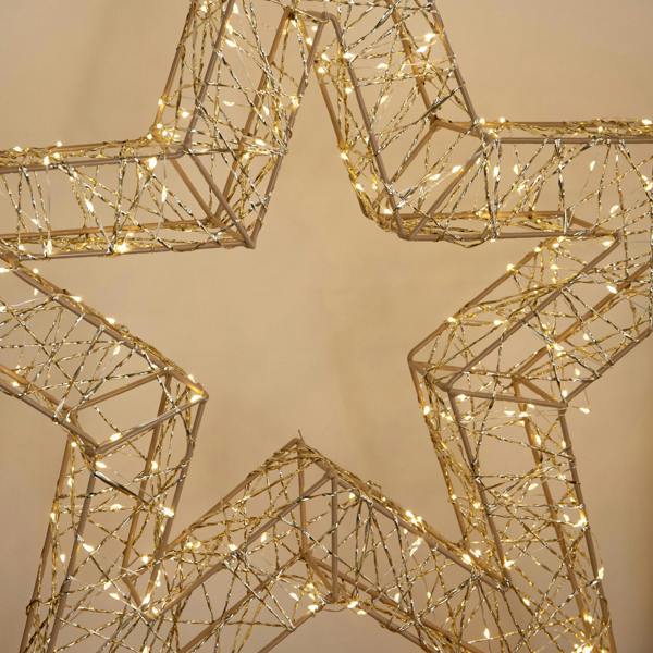 Samuel Alexander 70cm Gold Light Up Christmas Star with 300 Warm White LEDs & Timer