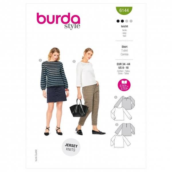 Burda Sewing Pattern 6144 Tops For Women, 34 to 44 - Easy