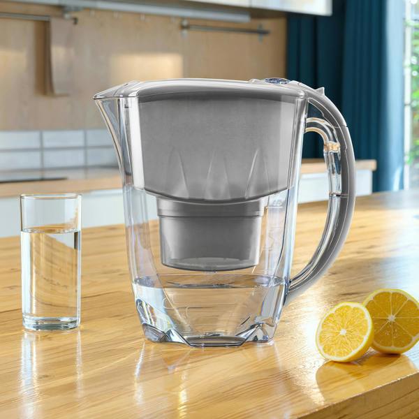 AQUAPHOR Amethyst 2.8 Litre Water Filter Jug in Grey with 3 x Maxfor+ filter