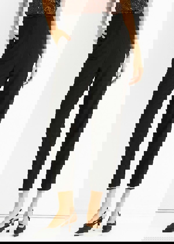 Gini London Black Ankle Grazer Cigarette Tailoring Trousers