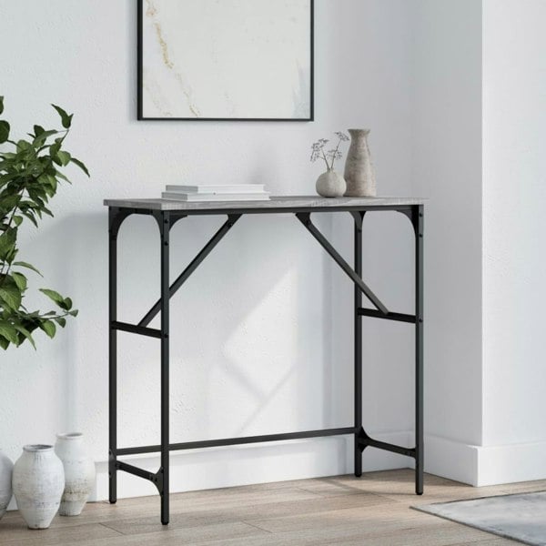 Berkfield Console Table Grey Sonoma 75x32x75 cm Engineered Wood