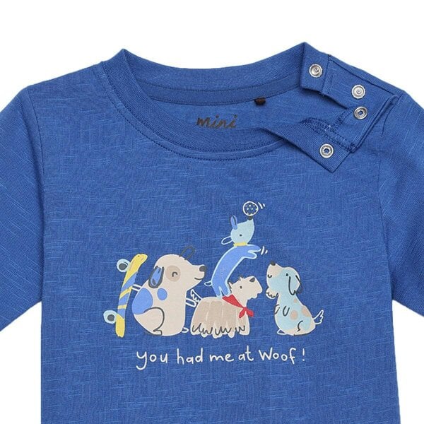 Mini Cuddles Puppy T-shirt (White & Blue), 3 Pack