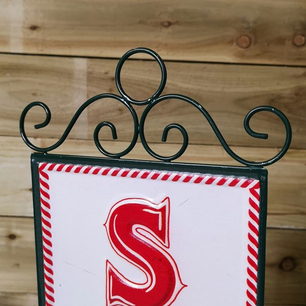 Samuel Alexander 86cm Red and White Santa Stop Here Sign Christmas Decoration