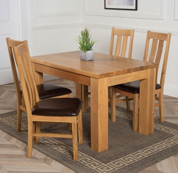That's Furniture Dakota Small Oak Dining Table with Princeton Oak Chairs