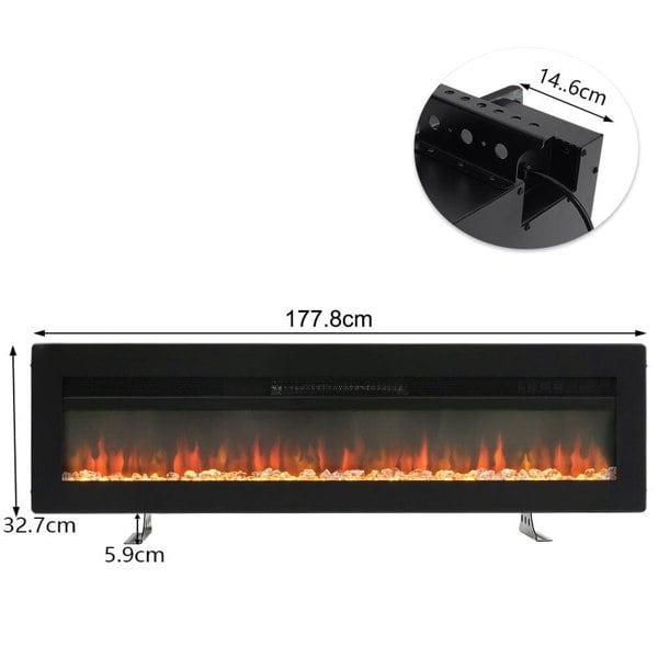 1800W Electric Fireplace Wall Mounted Heater with Overheat Protection Wall Mounted Fires Living and Home