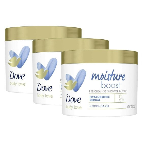 Dove Body Love Shower Butter Moisture Boost Hyaluronic Serum, Moringa Oil 3x283g