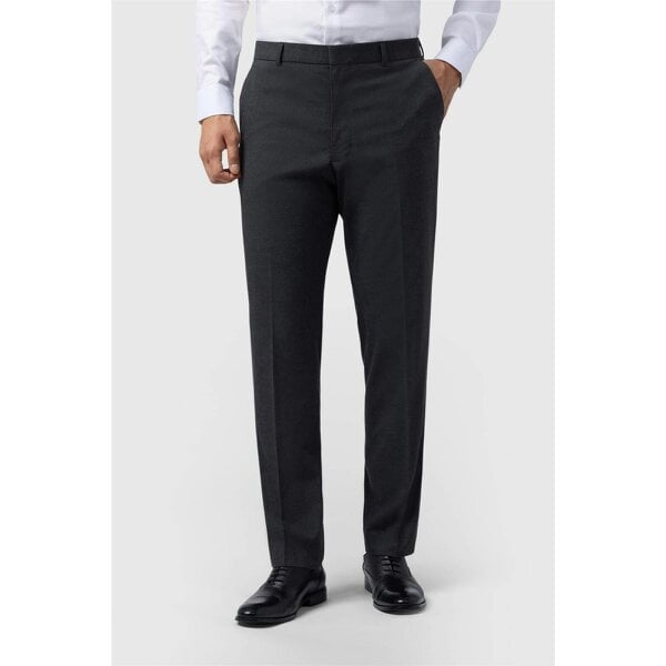 Limehaus Regular Fit Charcoal Stretch Trousers