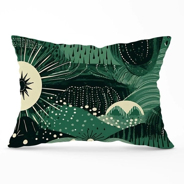 Warren Reed Abstract Green Moon Cushions