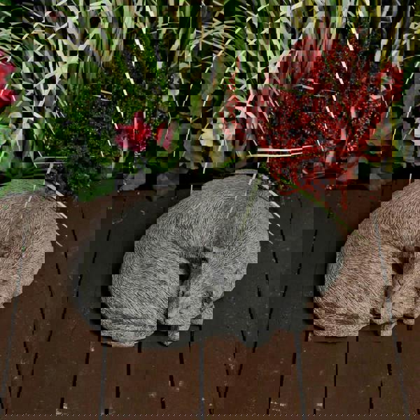 Stone Cast Sleeping Cat Ornament 