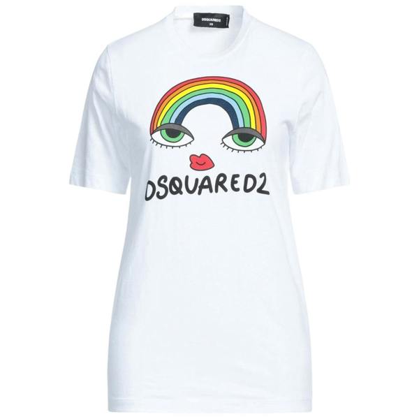 DSQUARED2 Rainbow Graphic White  T-Shirt XS