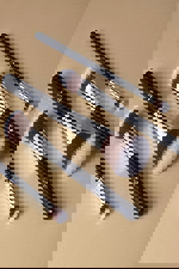 Living and Home 12 Pcs Silver Makeup Brush Set with Makeup Sponge and Brush Egg Gift Set